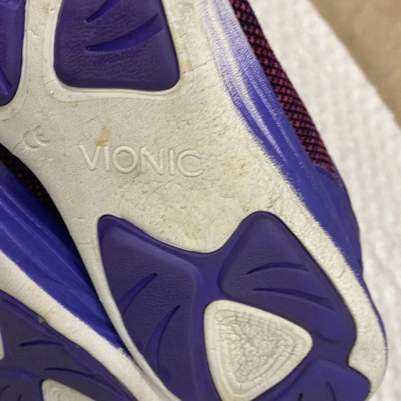 Vionic Adley Pink Purple Lace Up Fabric Athletic Shoes - Picture 9 of 12